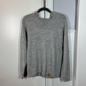 Paka The Hoodie Light Grey Alpaca Sweater Sweatshirt Unisex Size Small